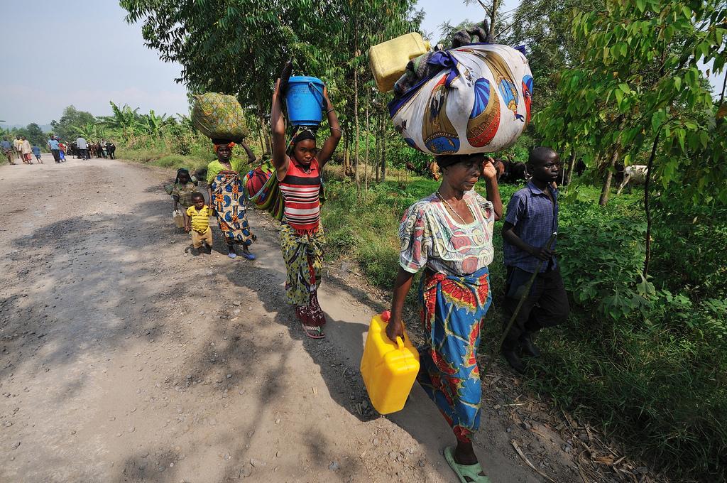 Internally Displaced Persons Escaping Conflict; Bunagana, DRC, July 2012