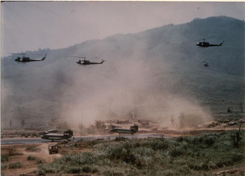 US Helicopters Attempt to Relieve Troops at Khe Sanh, South Vietnam, April 1968