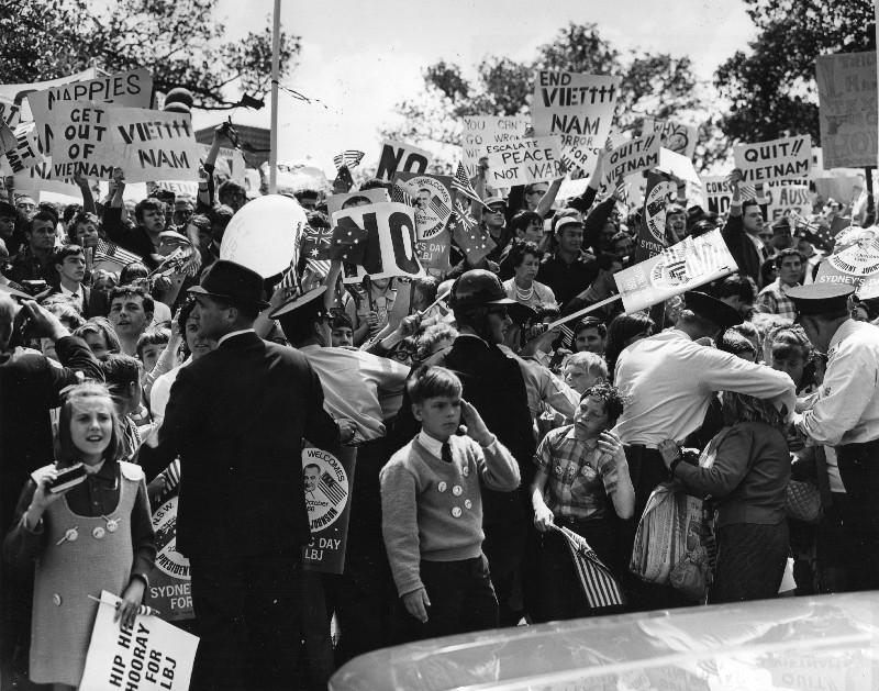 Anti Vietnam War Demonstrators and Greeters Australia