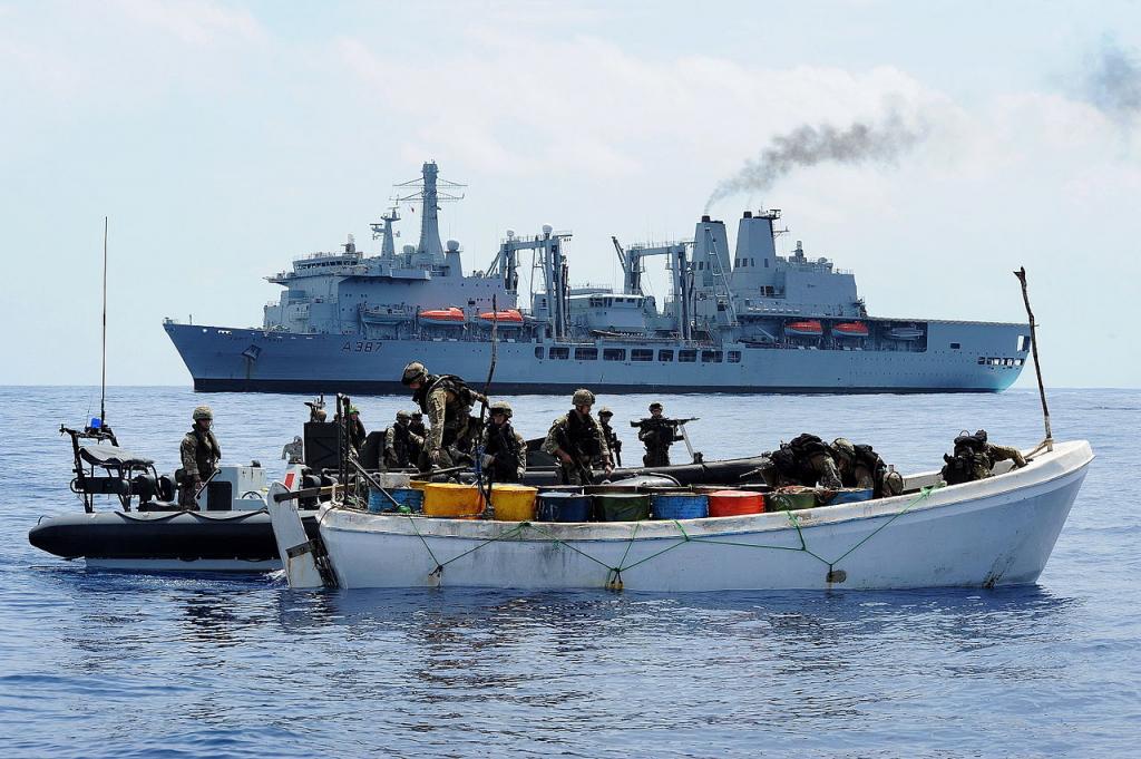 Royal Marines Commandos board a Somalian whaler