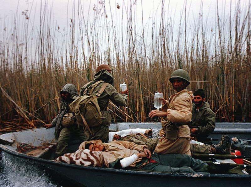 Injured Iranian Soldiers in Boat Evacuation