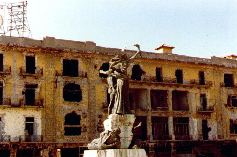 A Desolate Martyr's Square, Beirut Lebanon, 1982