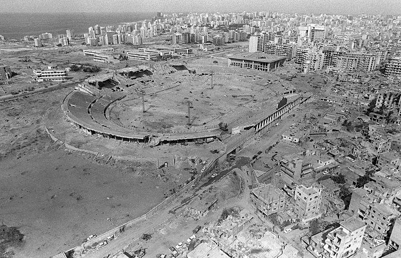 Destroyed Lebanese Stadium & Alleged PLO Munitions Site, 1982