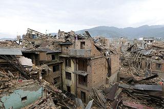 Destroyed houses after the Nepal Earthquake, Nepal, April 2015