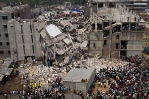 Aerial View of the Savar Building Disaster, Bangladesh, May 2013