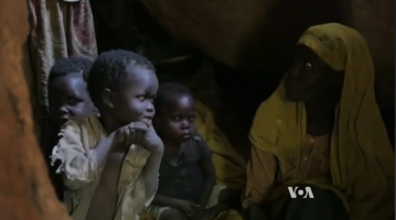 Children hiding in caves to escape bombs