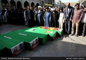 Funeral Service for Seven Pakistani Militants Killed in Syria, Qom - Iran, Apr 2015