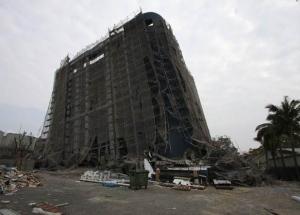 Effects of 2016 Taiwan Earthquake; Tainan, Taiwan, February 2016