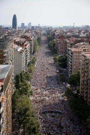 Catalan Independence Demonstration; Barcelona, Spain, Sept 2015