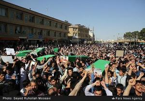 Funeral Service for Seven Pakistani Militants Killed in Syria, Qom - Iran, Apr 2015