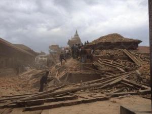 Patan Durbar Square after April 2015 Nepal earthquake; Patan, Nepal, April 2015