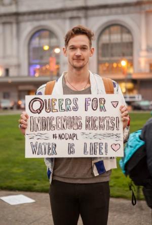 Placards Against the Dakota Access Pipeline: San Francisco, USA, November 2016