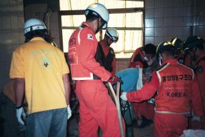 Rescue Operations Following the 921 Earthquake;  Jiji, Taiwan, September 1999