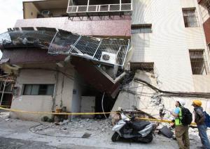 Effects of 2016 Taiwan Earthquake; Tainan, Taiwan, February 2016