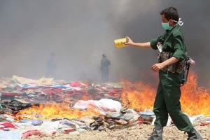 Burning of Confiscated Drugs in North Saada; Yemen, 2016