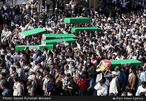 Funeral Service for Seven Pakistani Militants Killed in Syria, Qom - Iran, Apr 2015