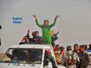 Women and Children Fleeing Northern Syria Conflict; West of Tal Abyad, Syria, June 2015