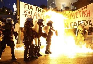 Anti-Austerity Protests Turn Violent; Athens, Greece, July 2015