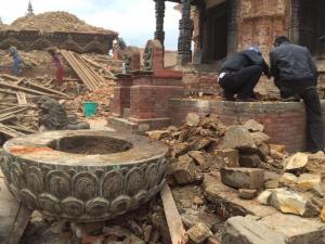 Patan Durbar Square after April 2015 Nepal earthquake; Patan, Nepal, April 2015