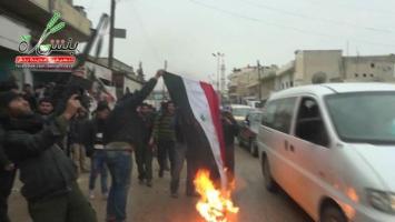 Residents of the town of Binesh, East of Idlib, Celebrate Upon Hearing of the Rebel Victory