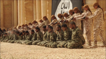 Mass Execution of Syrian Government Soldiers by ISIS in Palmyra Amphitheatre; Syria, May 2015