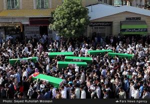 Funeral Service for Seven Pakistani Militants Killed in Syria, Qom - Iran, Apr 2015