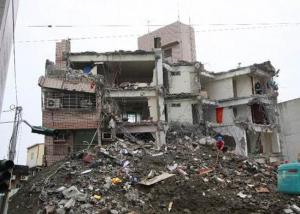 Effects of 2016 Taiwan Earthquake; Tainan, Taiwan, February 2016