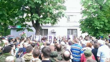 Funeral of Aleksy Mozgovoy, Commander of the Rebel Prizrak Brigade; Alchevsk, Ukraine, 2015