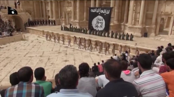 Mass Execution of Syrian Government Soldiers by ISIS in Palmyra Amphitheatre; Syria, May 2015