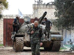 Faylaq Al Sham (Islamic Front Affiliated) Tank Crew on the Outskirts of Idlib