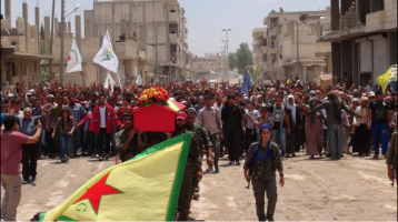 Funeral for American fighting with YPG, June 2015