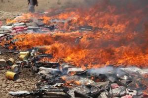 Burning of Confiscated Drugs in North Saada; Yemen, 2016