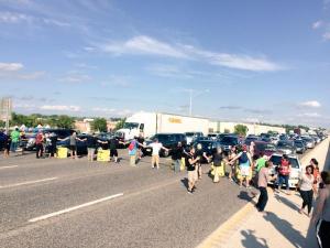 Protesters Block I70 Highway, St. Louis, Missouri