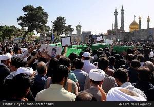 Funeral Service for Seven Pakistani Militants Killed in Syria, Qom - Iran, Apr 2015