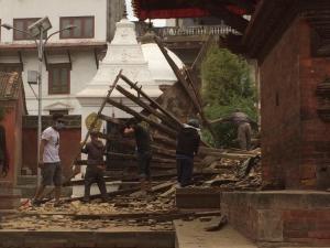 Patan Durbar Square after April 2015 Nepal earthquake; Patan, Nepal, April 2015