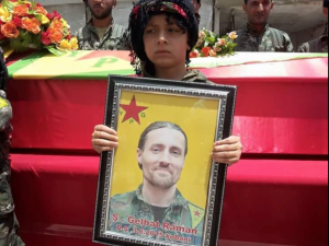 Funeral for American fighting with YPG, June 2015