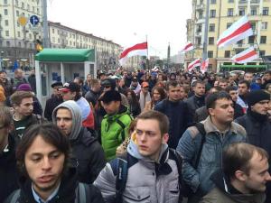 Belarusians Protest Against Electoral Fraud; Minsk, Belarus, Oct 2015