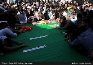 Funeral Service for Seven Pakistani Militants Killed in Syria, Qom - Iran, Apr 2015