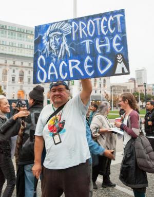 Placards Against the Dakota Access Pipeline: San Francisco, USA, November 2016