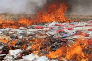 Burning of Confiscated Drugs in North Saada; Yemen, 2016