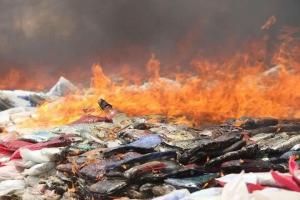 Burning of Confiscated Drugs in North Saada; Yemen, 2016