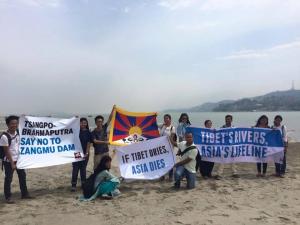 Students for a Free Tibet Protest Dam Construction; Guwahati, India, March 2016