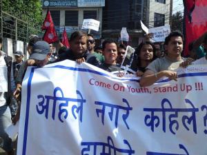 Protest Against the Delaying of the Completion of the Consitution; Kathmandu, Nepal, May 2011