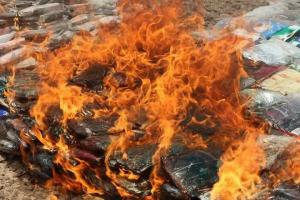 Burning of Confiscated Drugs in North Saada; Yemen, 2016